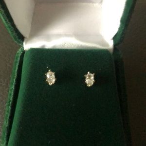 Diamond look oval shaped earring